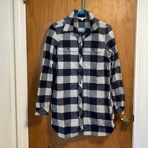 Signature Black and Gray Checkered Shirt Dress